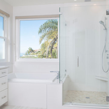 Modern White Master Bath