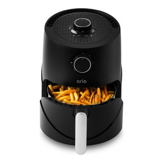 Aria 5 qt. Black Teflon Free Ceramic Air Fryer with Recipe Book