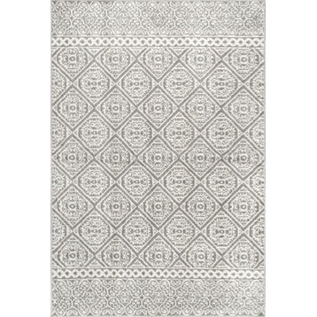 nuLOOM Floral Jeanette Transitional Area Rug, Gray, 9'x12'