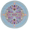Safavieh Bellagio Collection BLG605B Rug, Light Blue/Multi, 3' x 3' Round