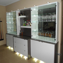 White Gloss Bar - Wine And Bar Cabinets
