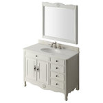 Benton Collection - 38” Daleville White Bath Vanity With Mirror - Model #HF-837AW-MIR