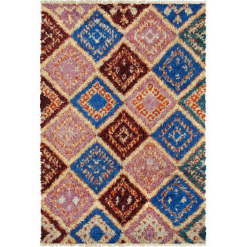Pasargad Home Moroccan Hand-Knotted Lamb's Wool Area Rug, 5'5"x8'5"