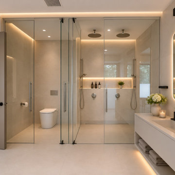 Luxury Primary Bathroom with Freestanding Tub & Custom Double Vanity