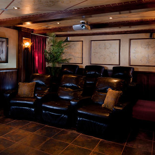 Inspiration for a victorian home theater remodel in Atlanta