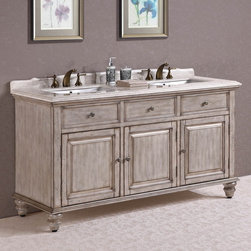 Abel Antique 67 inch Antique White Double Sink Bathroom Vanity - Bathroom Vanities And Sink Consoles