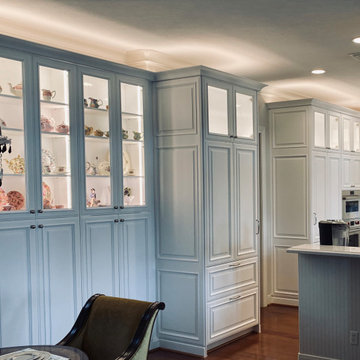 Lighted Display Cabinet and Two Sub-Zero Refrigerators