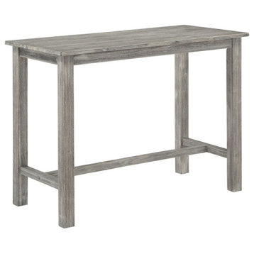 Boraam Wood Sonoma Pub Table in Storm Gray Wire-Brush Finish