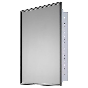 Deluxe Series Medicine Cabinet, 24"x36", Stainless Steel Frame, Recessed