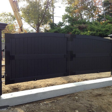 Wooden driveway gates
