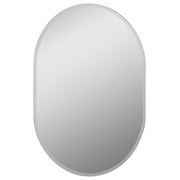 Khristy Mini 21"Wx28"H Pill Polished Frameless Bathroom Vanity Mirror