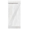 Stained Solid Pine Wood Sliding Barn Door, White, 24"x84", Z Bar