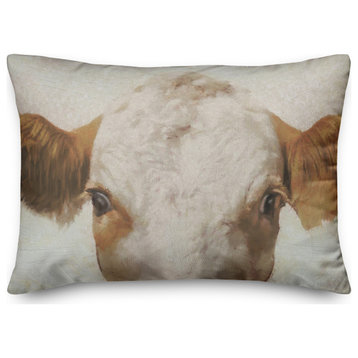 Cow Face 14x20 Spun Poly Pillow