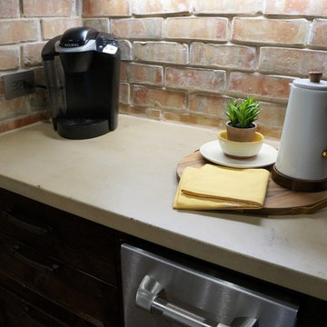 Cream Concrete Countertops in Traditional Kitchen