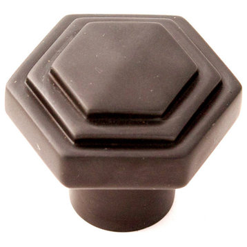 Alno A1535 Geometric 1-1/4" Modern Industrial Faceted Solid Brass - Chocolate