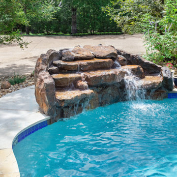 Rock Waterfall on a Freeform Pool
