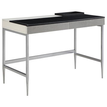 Loft Lyfe Kinzlee Desk, 2 Storage Drawers, Black/Gray