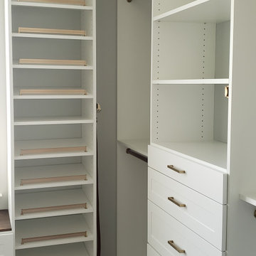 White and Matte Gold Large Custom Master Closet