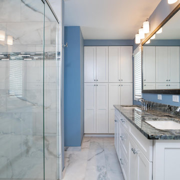 Coty Award Winning Modern Primary Accessible Bath With Lemurian Blue Graniteblue