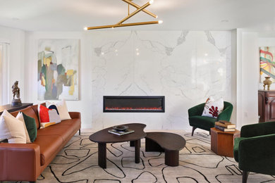 Example of a minimalist family room design in Vancouver