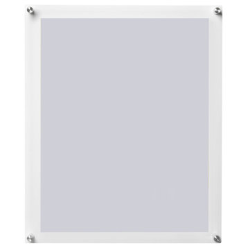 21x27" Single Clear Panel Acrylic Magnet Frame For 18x24" Art, Silver Hardware