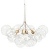 Contemporary Clear Glass Bubble Chandelier, White, 4 Lights