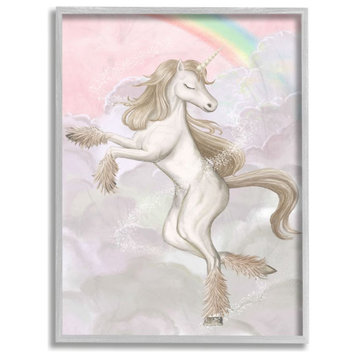 Glam Unicorn Sparkle Rainbow Pink Cloud Girl Design,1pc, each 16 x 20