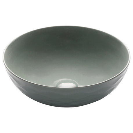 Viva Ceramic Round Vessel Bathroom Sink, Grey