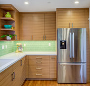 Neutral Compact Kitchen + Living Remodel - Levitch Associates, Inc.