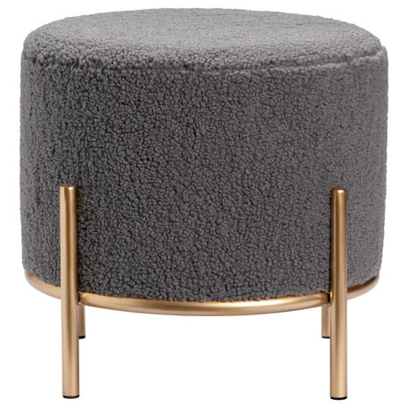 Zanella Gray Sherpa Stool