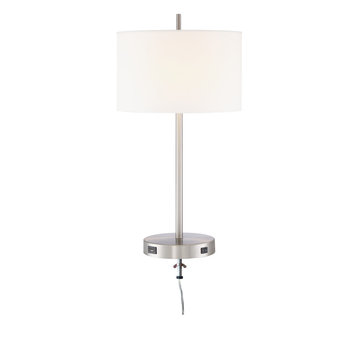 Hotel Desk Lamp with USB and Outlet, Bolt-Down