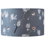 Lorna Syson - Long Tailed Tit Bloom Lampshade, Large - The large Long Tailed Tit Bloom Lampshade was inspired by scenes in the South East of London. With many long walks in large parks in the area, the designer saw flocks of these birds as they flitted among the magnolia trees in the area, and felt the need to capture their beauty for the enjoyment of others. This lampshade is part of the Bloom collection, which celebrates the small wildlife that thrives in the midst of the flowering plants and shrubs that can be found in British parks. Lorna Syson founded her studio in 2009, specialising in home decor that draws its inspiration from the stunning English countryside.