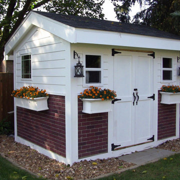 David’s Shed with Deep Red Brick Wainscoting