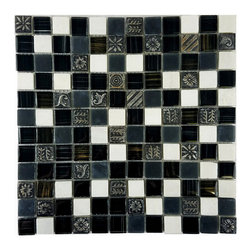 GBM Manufacturing - Monarchy 1 in x 1 in Glass and Stone Square Mosaic in Bhutan - Mosaic Tile