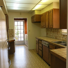 white galley kitchen