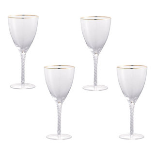 Benin Fluted Textured Wine Glasses, Set of 4