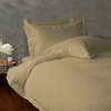 800 TC Duvet Cover with 1 Fitted Sheet Solid Taupe, Queen