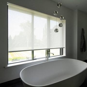 Bathroom Window Blinds - Hidden When Not Used