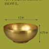 Antique Brass Decorative Bowl for Home Decor, Large