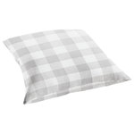 Mozaic Company - Stewart Grey Buffalo Plaid Square Floor Pillow - This wide checkered, white and light Gray buffalo plaid pattern will add the perfect traditional accent to your decor. Adding this versatile outdoor floor pillow will enhance the way guests can be accommodated in any outdoor seating area. Decorated with a classic buffalo plaid pattern, this pillow boasts an eye-catching and decorative design. This pillow is filled with 100 percent recycled fiber and sewn closed, and the exterior is resistant to UV and fading, ensuring a reliable and durable design through long-term outdoor use.