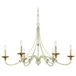 Minka Lavery - Westchester County 6-Light Chandelier in Farm House White with Gilded Gold Leaf - Stylish and bold. Make an illuminating statement with this fixture. An ideal lighting fixture for your home.&nbsp
