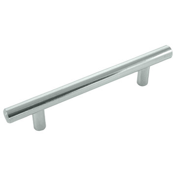 Steel T-Bar Pull - Polished Chrome - 96mm