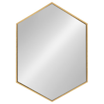 McNeer Hexagon Metal Wall Mirror, Gold 31x22
