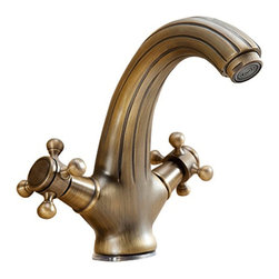 Naples Antique Double Handle Bathroom Sink Faucet Gold - Bathroom Sink Faucets