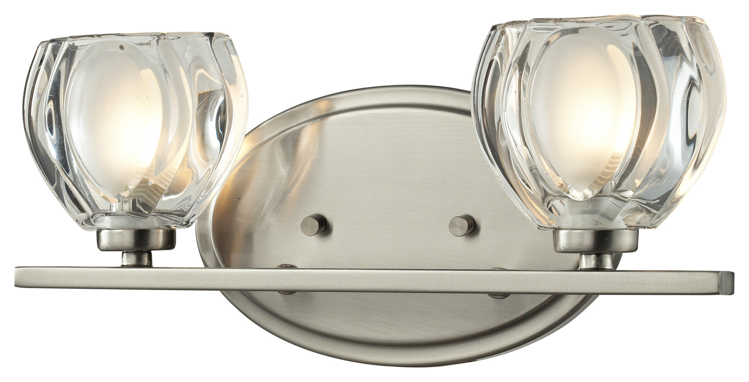 Rubicon 2-Light Bathroom Vanity Light In Brushed Nickel