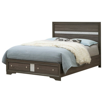Madrid Gray Wood Frame Queen Panel Bed