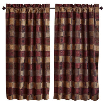 63" by 52" Patterned Jacquard Chenille Curtain Panels, Set of 2, Manhattan