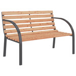 vidaXL - vidaXL Outdoor Patio Bench 2-Seater Bench Patio Loveseat Chair Wood and Iron - This classic wooden patio bench is an ideal addition to your home garden or any other patio space. Coming with a smooth cinerous finish iron frame, this outdoor bench brings a clean and neat style to wherever it goes. Made of durable wood, the seat and backrest slats offer great support and optimal comfort as well. Two curved metal armrests provide you a perfect place to rest your tired arms. You will surely enjoy your leisure time on this lovely bench!