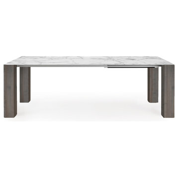 Thin Extension Dining Table White/Gray
