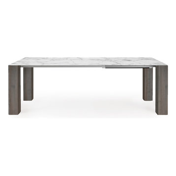 Thin Extension Dining Table White/Gray